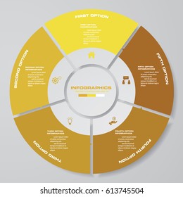 Abstract 5 steps presentation template. EPS10. For your design and sample text.