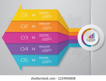 Abstract 5 steps process chart infographics element for data presentation. EPS 10.