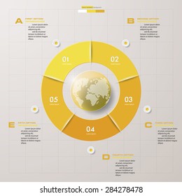 abstract 5 steps template with free space for your sample text&data. Vector Illustration