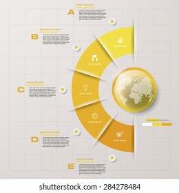 abstract 5 steps template with free space for your sample text&data. Vector Illustration