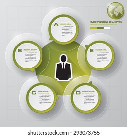 abstract 5 steps template with free space for your sample text&data.