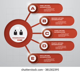 abstract 5 steps template with free space for your sample text&data. Vector Illustration