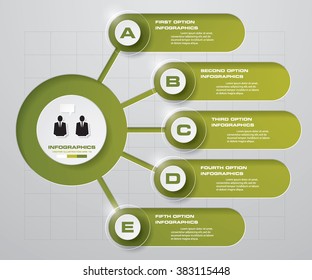 abstract 5 steps template with free space for your sample text&data. Vector Illustration
