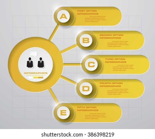 abstract 5 steps template with free space for your sample text&data. Vector Illustration
