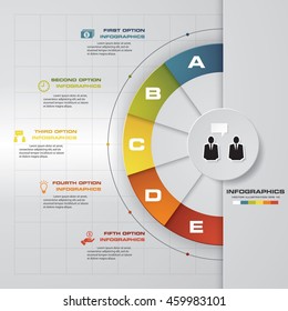abstract 5 steps template with free space for your sample text&data.