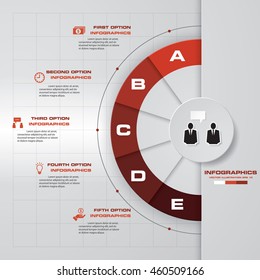 abstract 5 steps template with free space for your sample text&data.