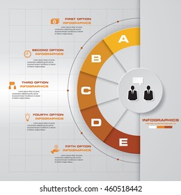 abstract 5 steps template with free space for your sample text&data.