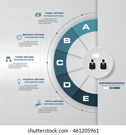 abstract 5 steps template with free space for your sample text&data.