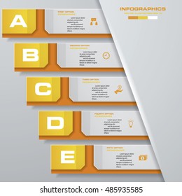 abstract 5 steps template with free space for your sample text&data.