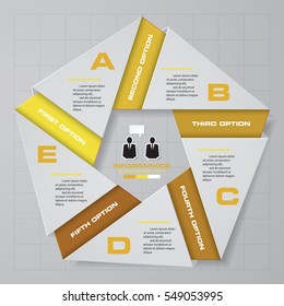 abstract 5 steps template with free space for your sample text&data. Vector Illustration