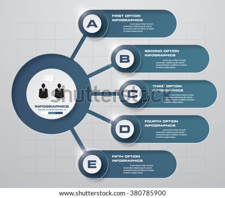 abstract 5 steps template with free space for your sample text&data. Vector Illustration