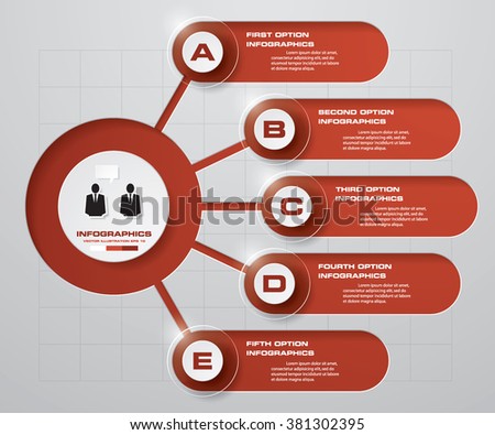 abstract 5 steps template with free space for your sample text&data. Vector Illustration