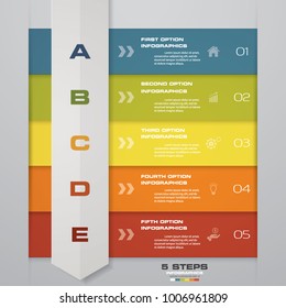 Abstract 5 steps Timeline infographic element. For your presentation and sample text.