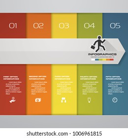 Abstract 5 steps Timeline infographic element. For your presentation and sample text.