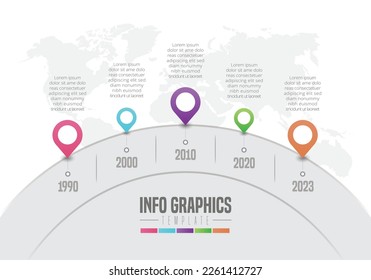Abstract 5 steps Timeline infographic elements. Vector illustration. Company milestone infographics.