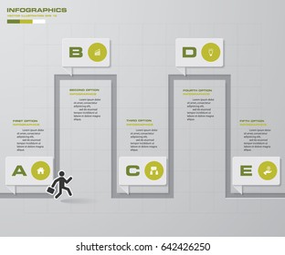 Abstract 5 steps timeline infographics elements.Vector illustration. EPS10.