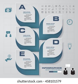 abstract 5 steps tree shape template with free space for sample text&data. 