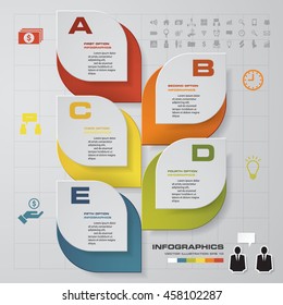 abstract 5 steps tree shape template with free space for sample text&data. 