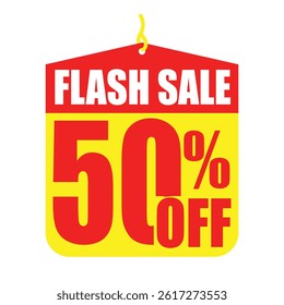 Abstract 50% off flash creative design.