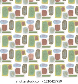 Abstract 50s retro seamless vector pattern.