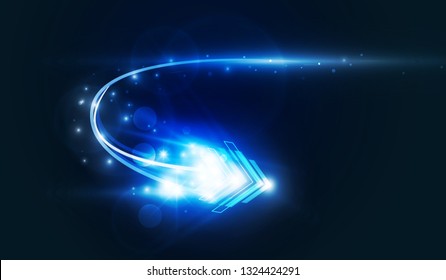 Abstract 5G Arrow Light out technology background Hitech communication concept innovation background, vector illustration