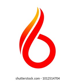 Abstract 6 Fire Symbol Logo Vector Graphic Design