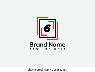 Abstract 6 letter modern initial logo design
