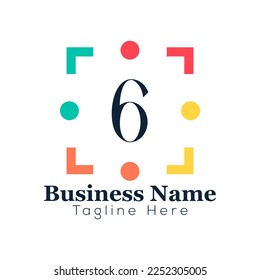 Abstract 6 letter modern initial lettermarks logo design	