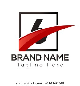 Abstract 6 letter modern initial logo design	