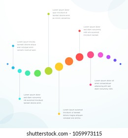 Abstract 6 Point Colorful Flat Horizontal Timeline