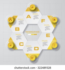 Abstract 6 steps business presentation template. Design clean number banners template/graphic or website layout. Vector.