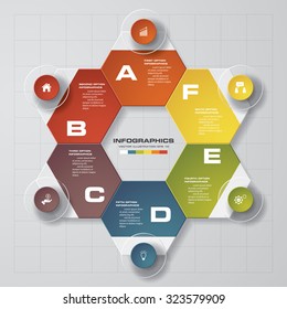Abstract 6 steps business presentation template. Design clean number banners template/graphic or website layout. Vector.