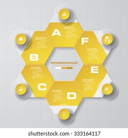 Abstract 6 steps business presentation template. Design clean number banners template/graphic or website layout. Vector.