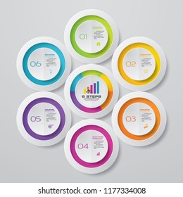 Abstract 6 steps chart infographics elements for presentation. EPS 10.