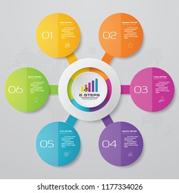 Abstract 6 steps chart infographics elements for presentation. EPS 10.