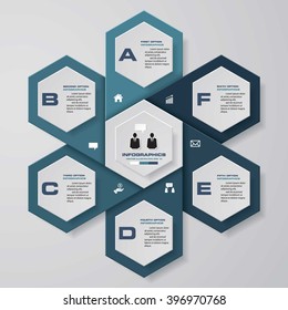 Abstract 6 steps infographic elements.Vector illustration.