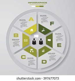 Abstract 6 steps infographic elements.Vector illustration.
