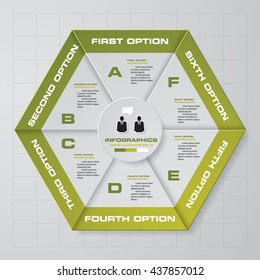Abstract 6 steps infographic elements.Vector illustration.