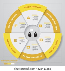 Abstract 6 steps infographics background. Number banners template/tags or website layout. Vector.