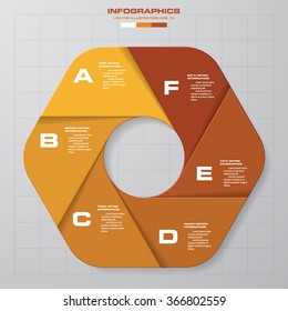 Abstract 6 steps infographics background. Number banners template/tags or website layout. Vector.