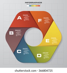 Abstract 6 steps infographics background. Number banners template/tags or website layout. Vector.