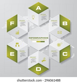 Abstract 6 steps infographics elements.Vector illustration.