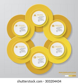 Abstract 6 steps infographics elements.Vector illustration.