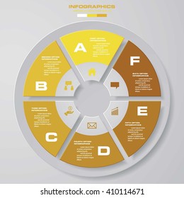 Abstract 6 steps infographics elements.Vector illustration.