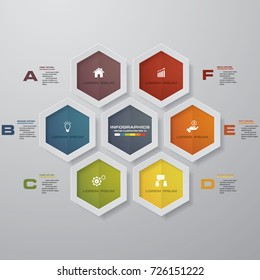 Abstract 6 steps infographics template. Infographics for business presentation. Timeline presentation. EPS 10.