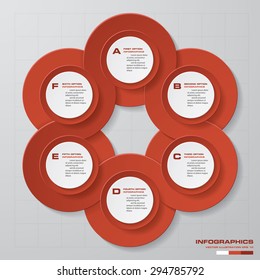 Abstract 6 steps infographis elements.Vector illustration.