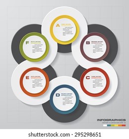 Abstract 6 steps infographis elements.Vector illustration.