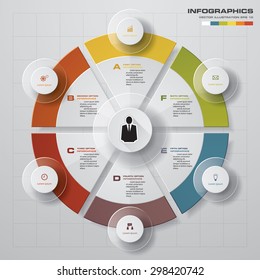 Abstract 6 steps infographis elements.Vector illustration.