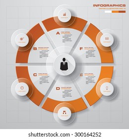 Abstract 6 steps infographis elements.Vector illustration.