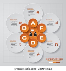 Abstract 6 steps infographis elements.Vector illustration.